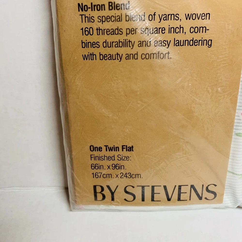 Vtg Fifth Ave Stevens No Iron Twin Flat Sheet Ruffle Lace Pretty Floral NOS NEW